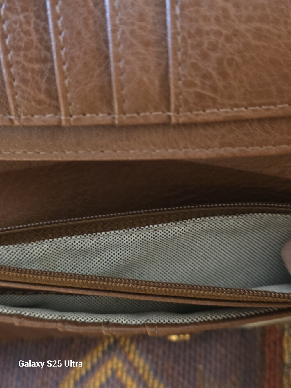 Fossil Liza Brown Leather Wallet Gold Hardware Bar Slim Bifold Clutch - Picture 15 of 16